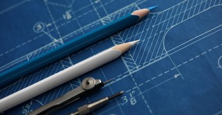 Pencils on a construction plan