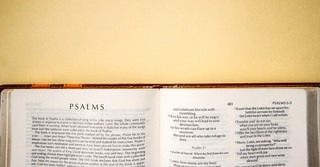 The Bible opened to Psalms