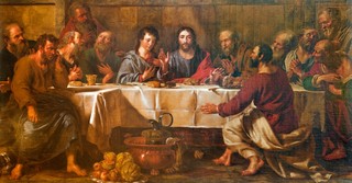 last supper painting, apostles with jesus