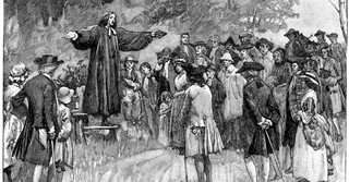 Engraving of George Whitefield preaching