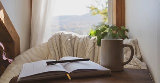 Peaceful place to sit with blanket
