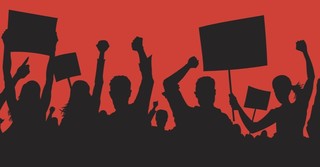 graphic of protestors