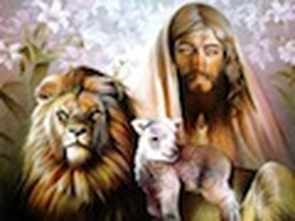 Jesus with the Lion and the Lamb