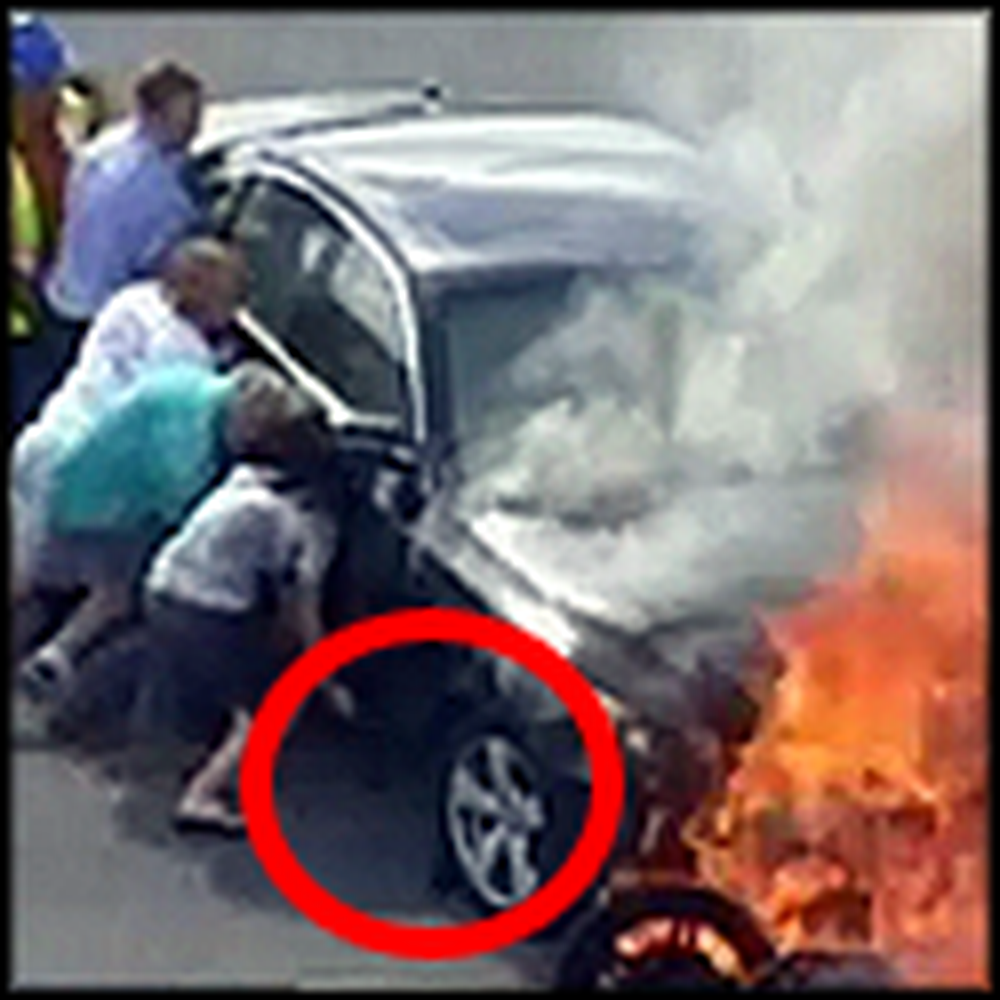 Good Samaritans Lift a Burning Vehicle Off of a Trapped Man