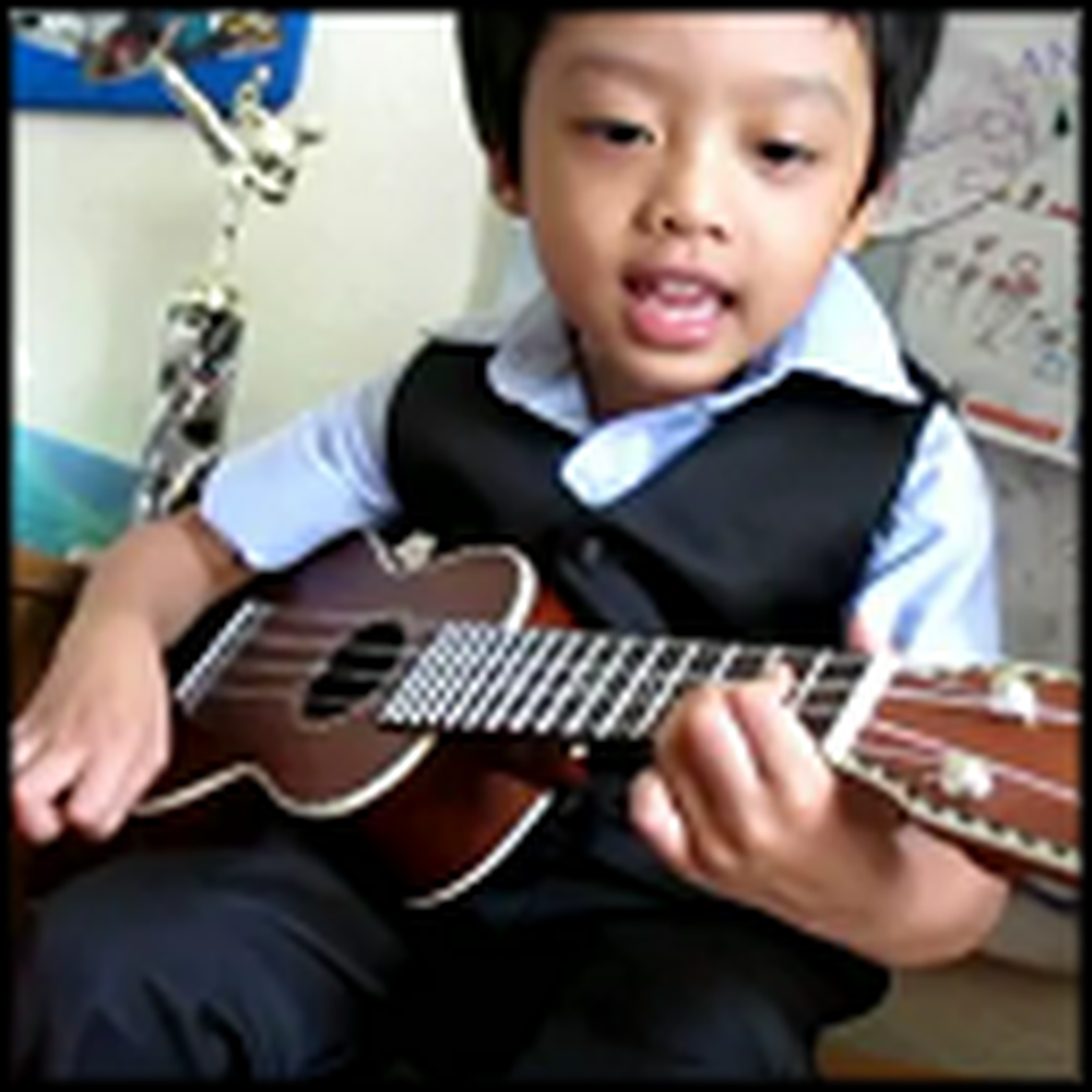 Little Boy Singing and Playing a Ukelele Will Melt Your Heart