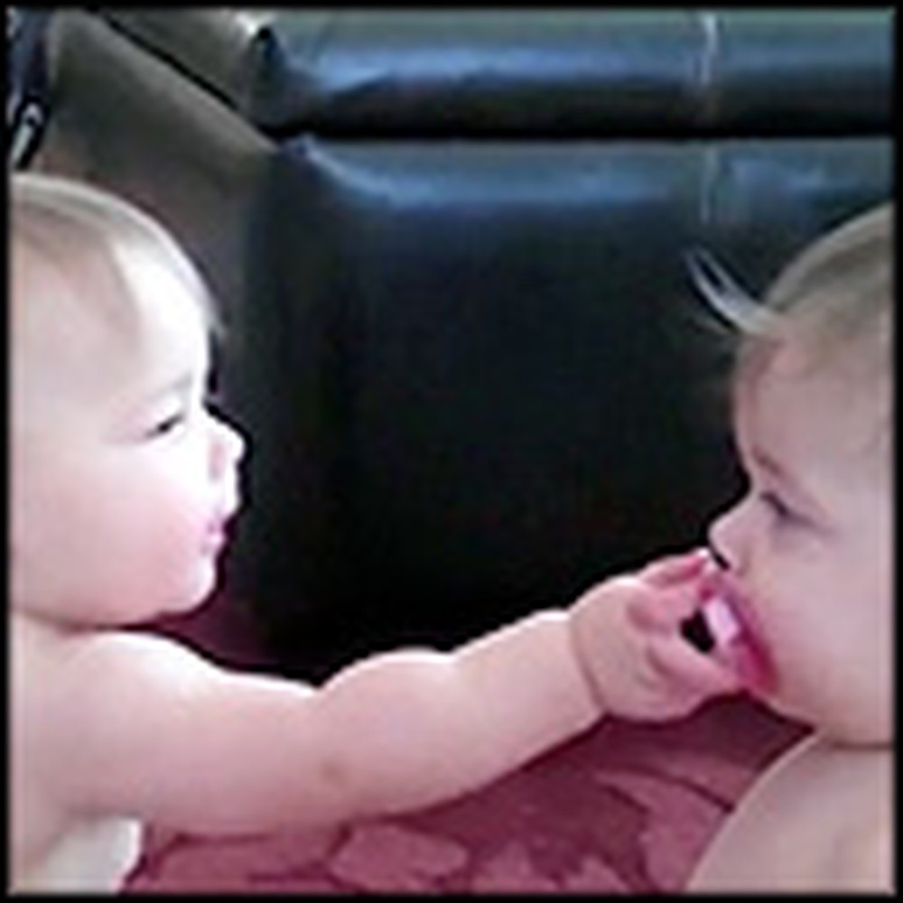 Sweet Twin Sisters Fight Over a Pacifier