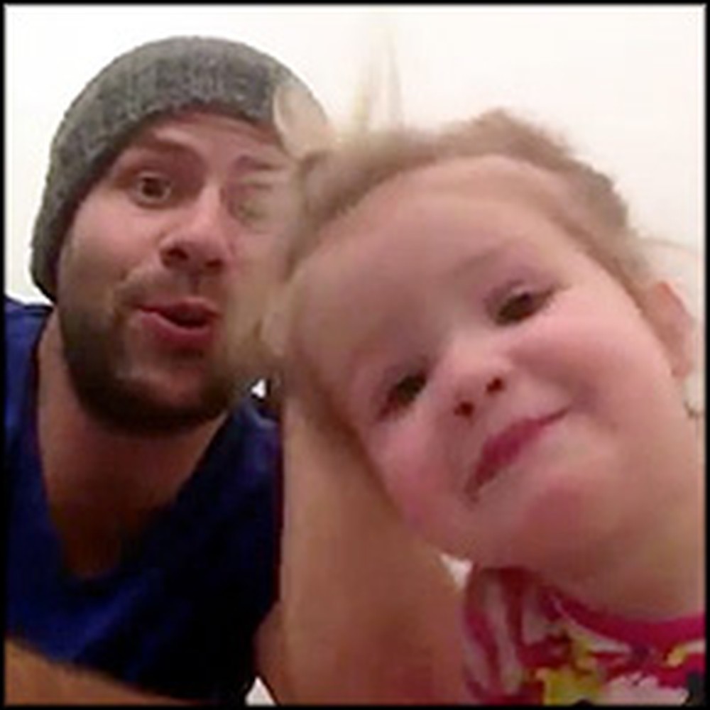 Adorable Dad and Daughter Sing a Silly Song Together