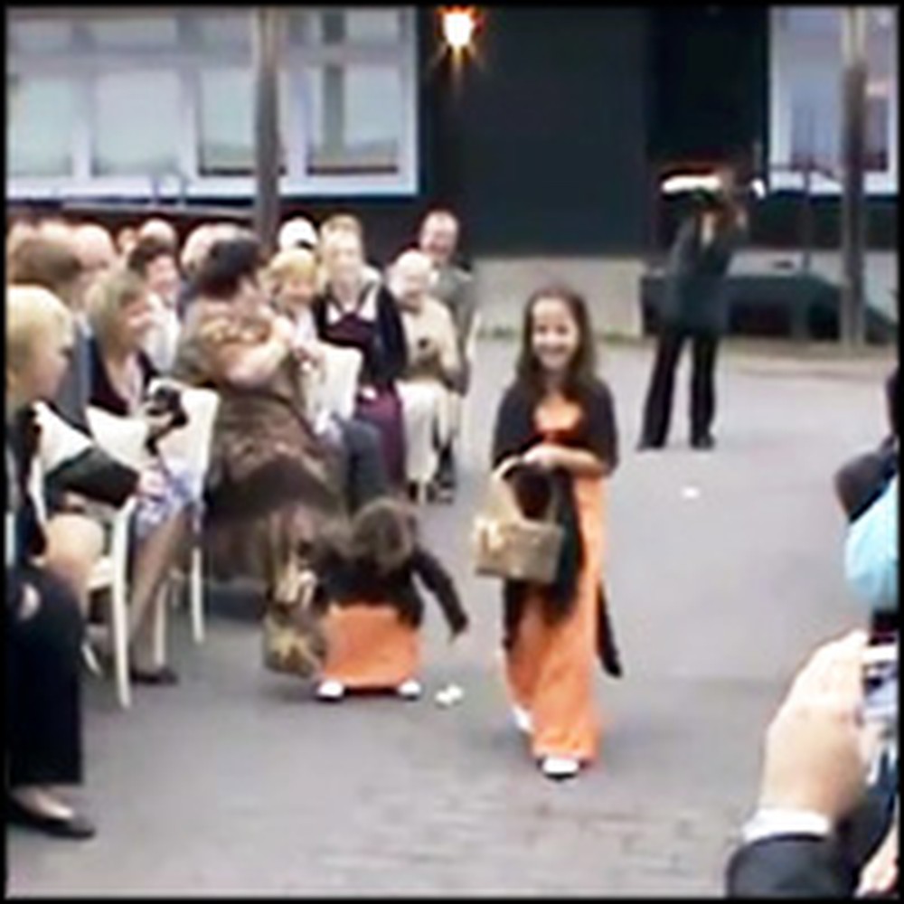 Adorable Flower Girl Does Something Hilarious at a Wedding