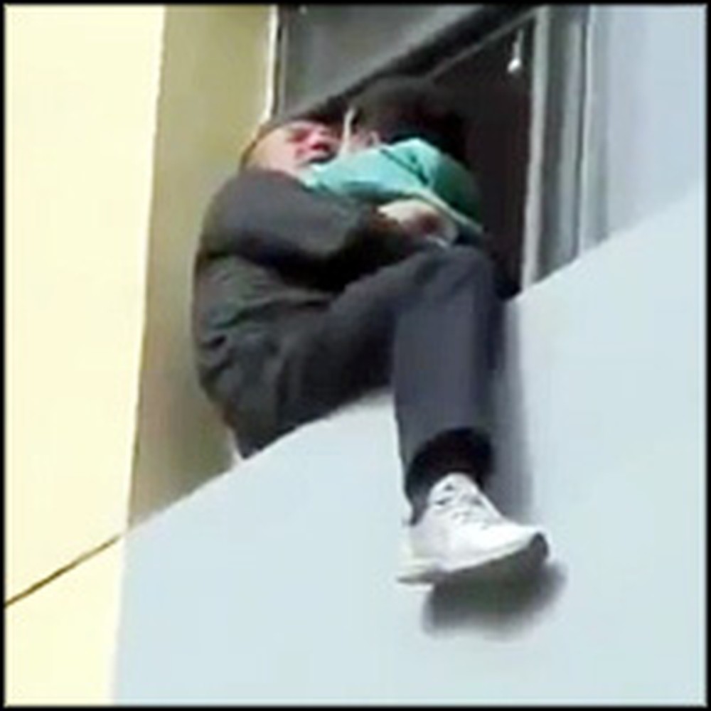 Brave Fireman Does the Unbelievable to Save a Suicidal Man and his Baby