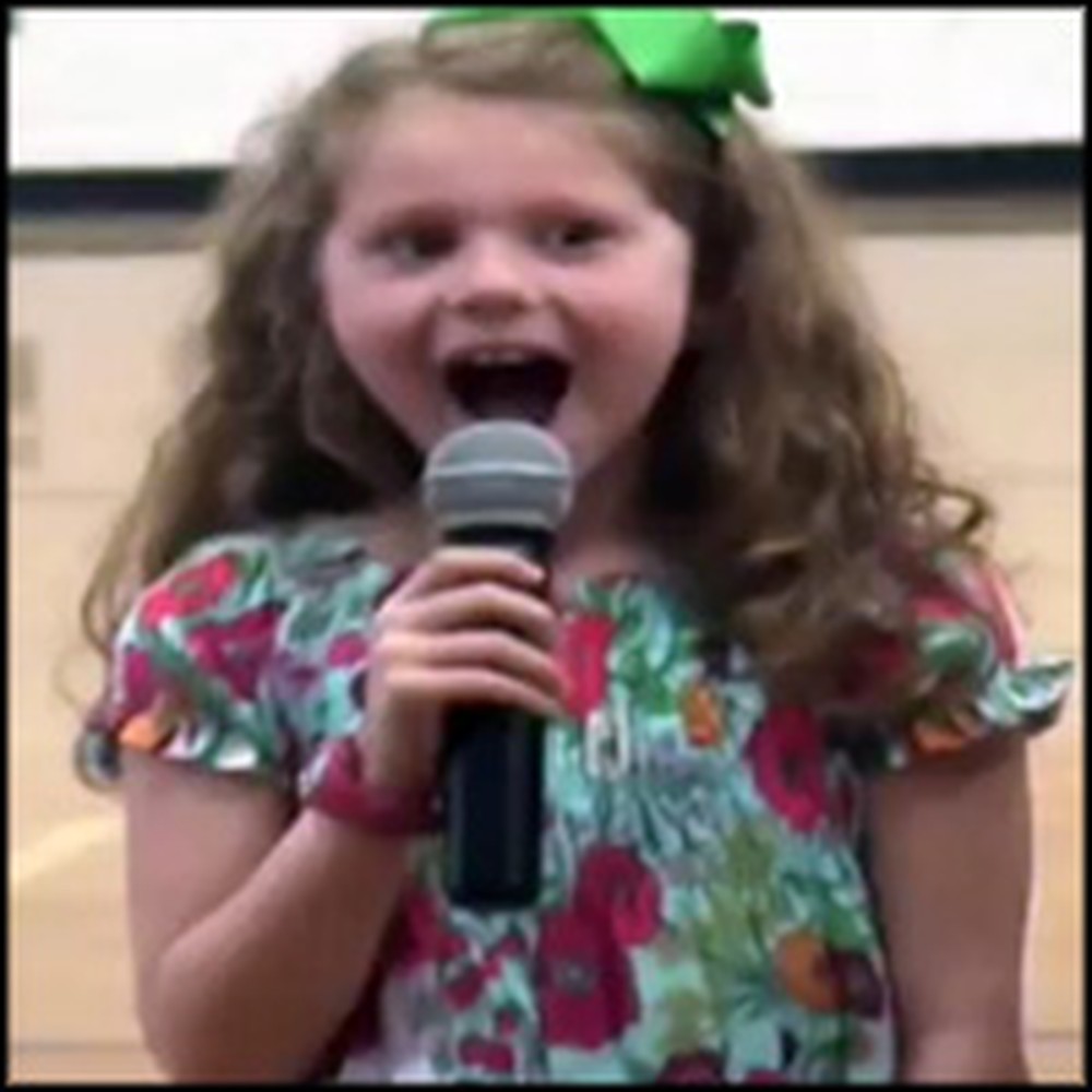 Little Girl has the Cutest Reaction When Daddy Surprises Her While She Sings