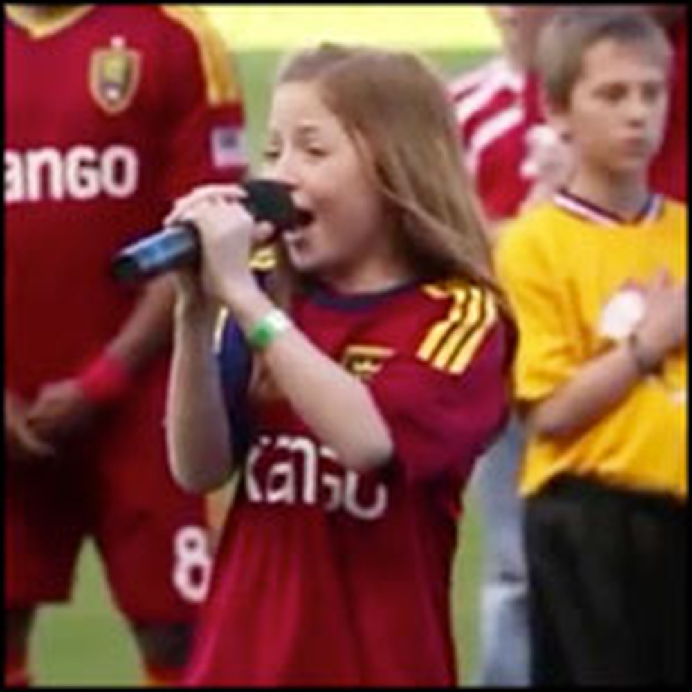 One of America's Future Stars Sings the National Anthem