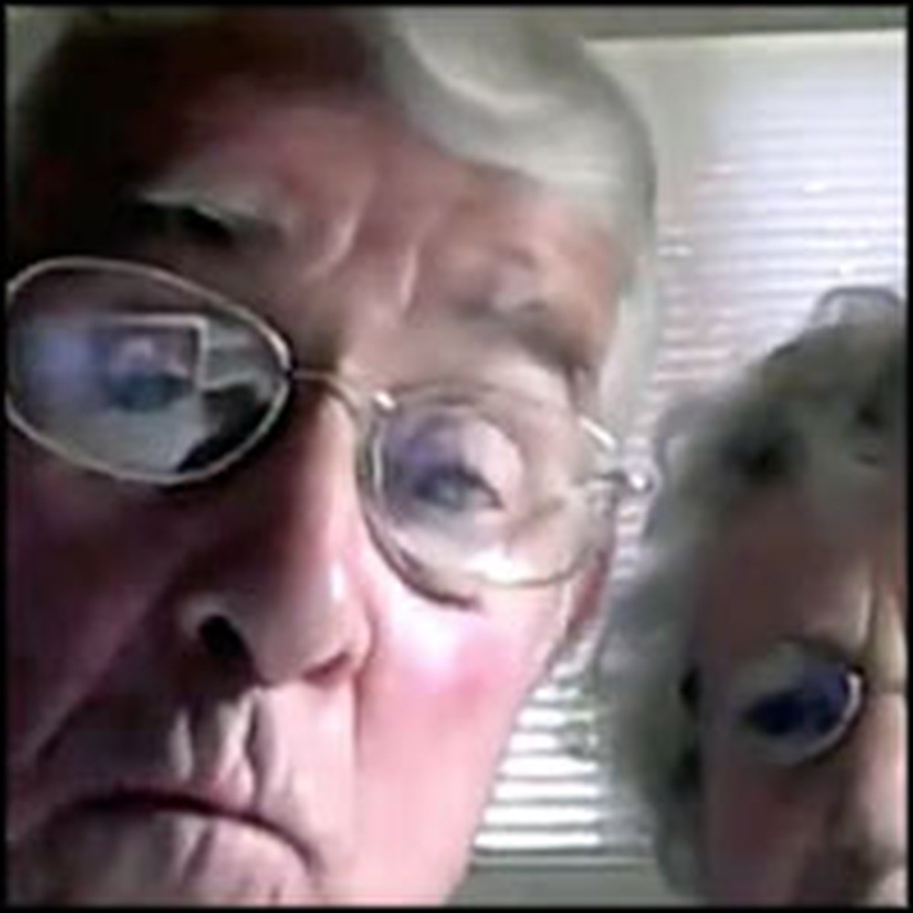 Cute Senior Couple Tries to Figure Out a Webcam