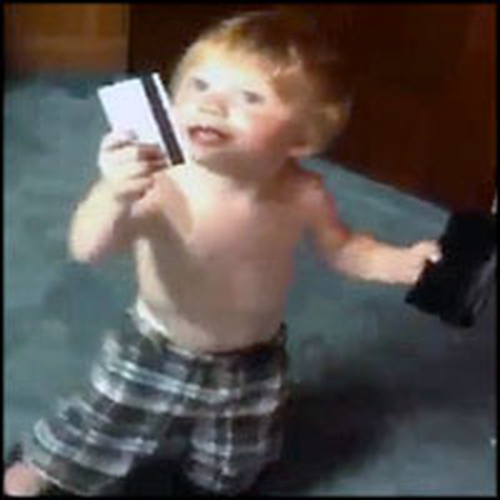 Baby Does the Funniest Thing with His Dad's Wallet