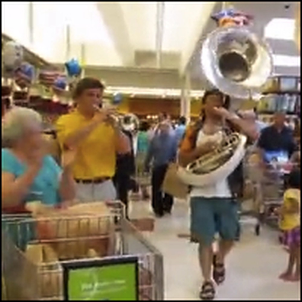 Independence Day Flash Mob Surprises Grocery Shoppers