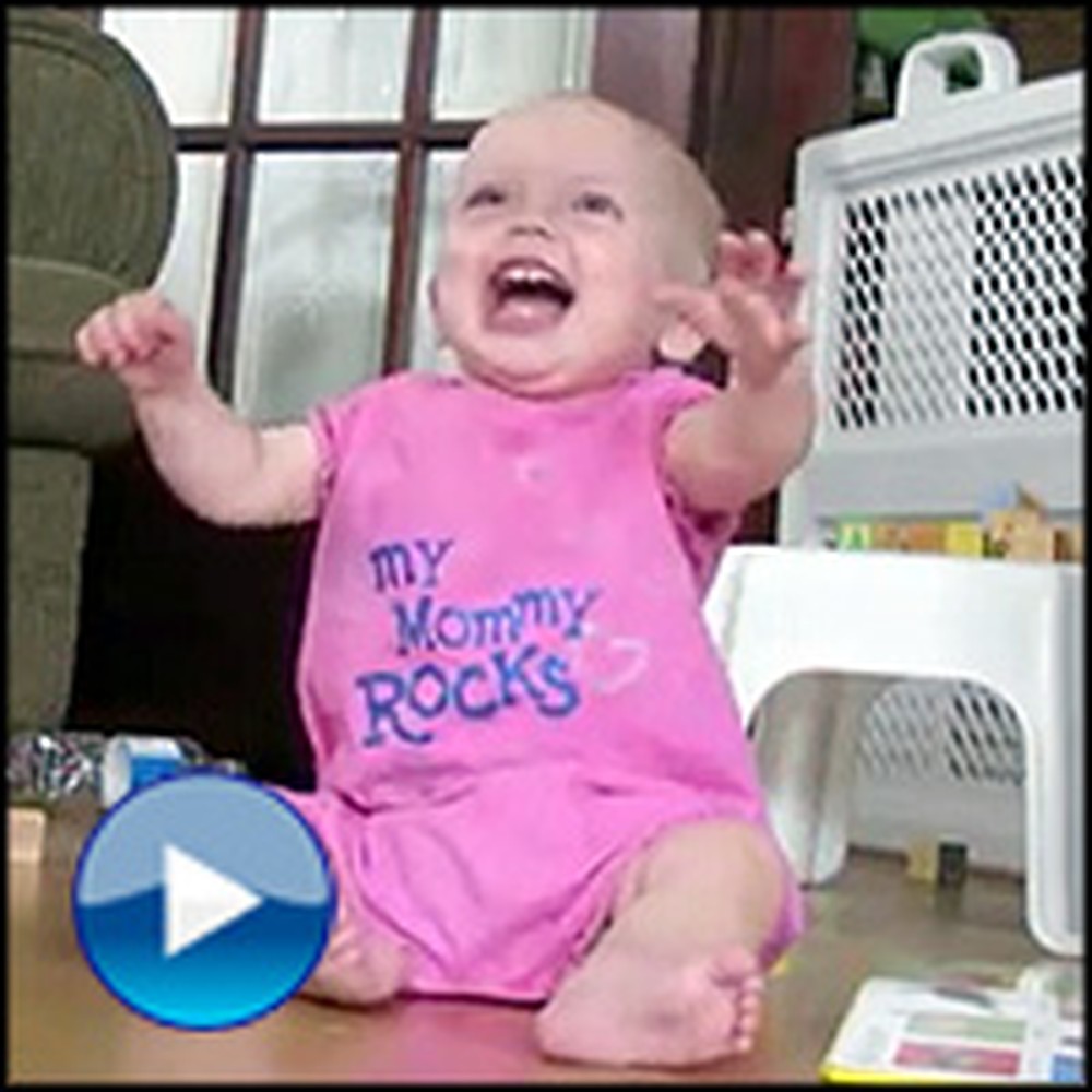 Cute Baby Giggles Uncontrollably at Daddy's Juggling