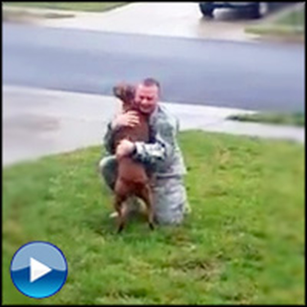 Dog Cries with JOY After Her Soldier Returns From Long Deployment