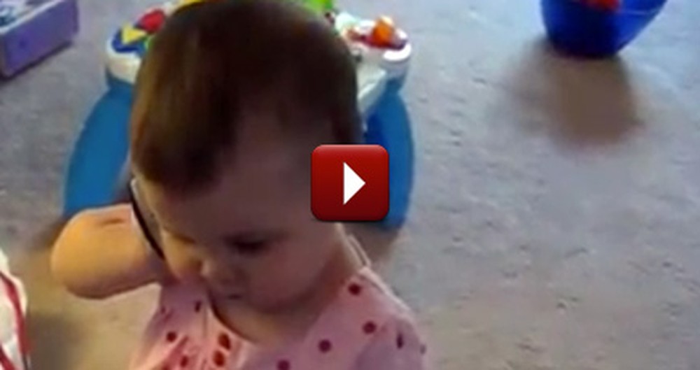 Adorable Baby Talks on the Phone to Her Daddy - and It's So Cute!