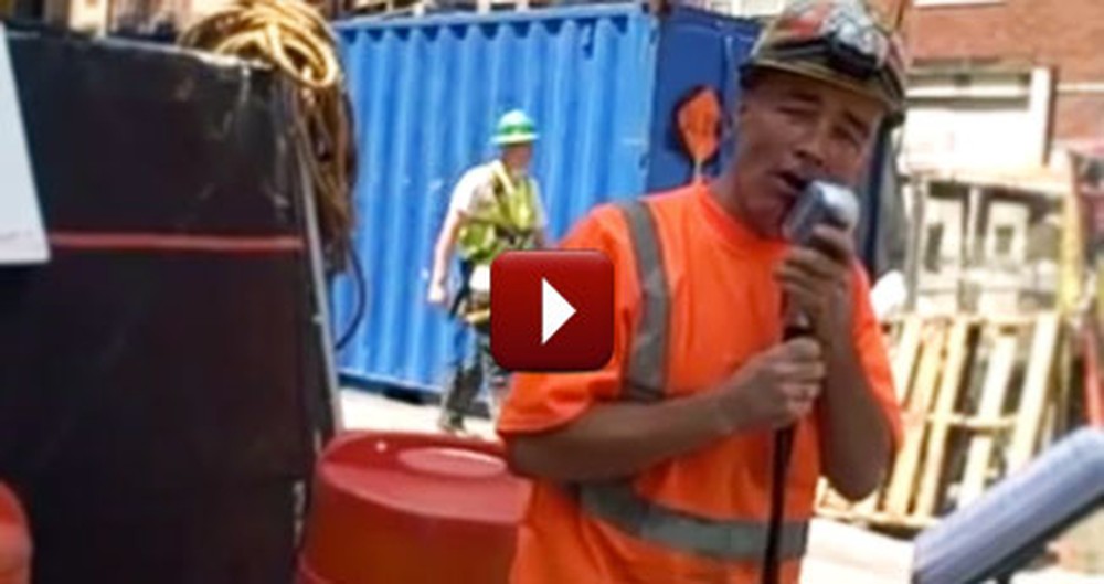 Construction Worker Shocks Passers By ... and Serenades Them