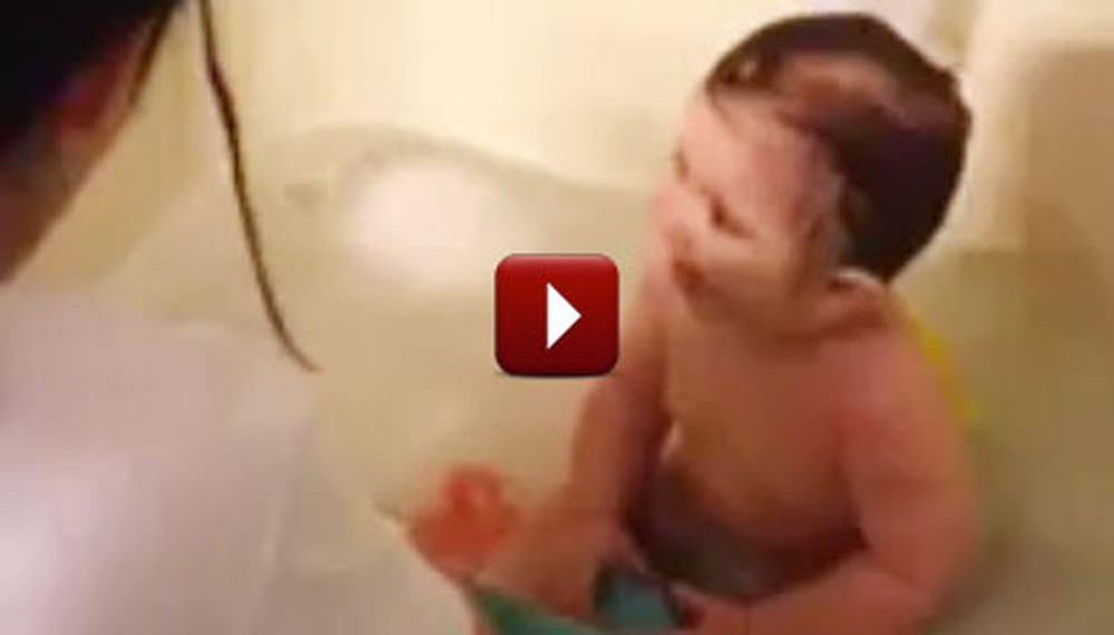 Laughing Baby Enjoys the Cutest Bath Time Giggle Fest