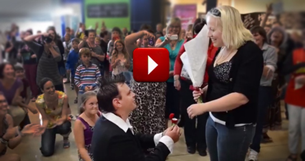 Mall Flash Mob Turns into a Tear-jerking Proposal!