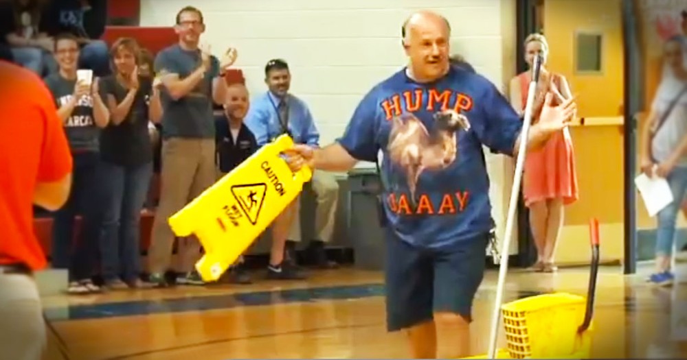 This Janitor Had Never Met His Grandson.  Until 100s Of Teens Gave Him A Surprise He'll Never Forget