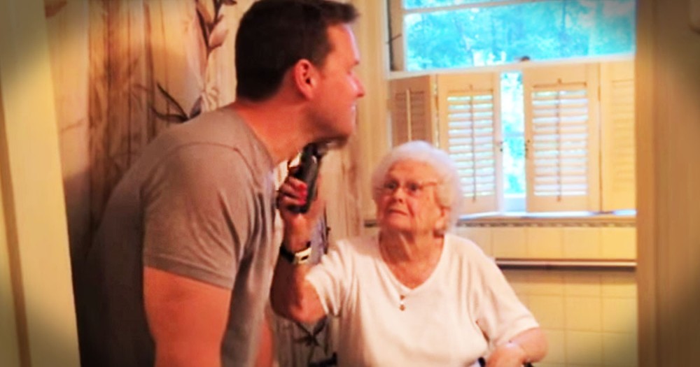What This Man Did For His Grandma's 100th Birthday Is A Bit Odd. But Her Reaction Is Priceless!