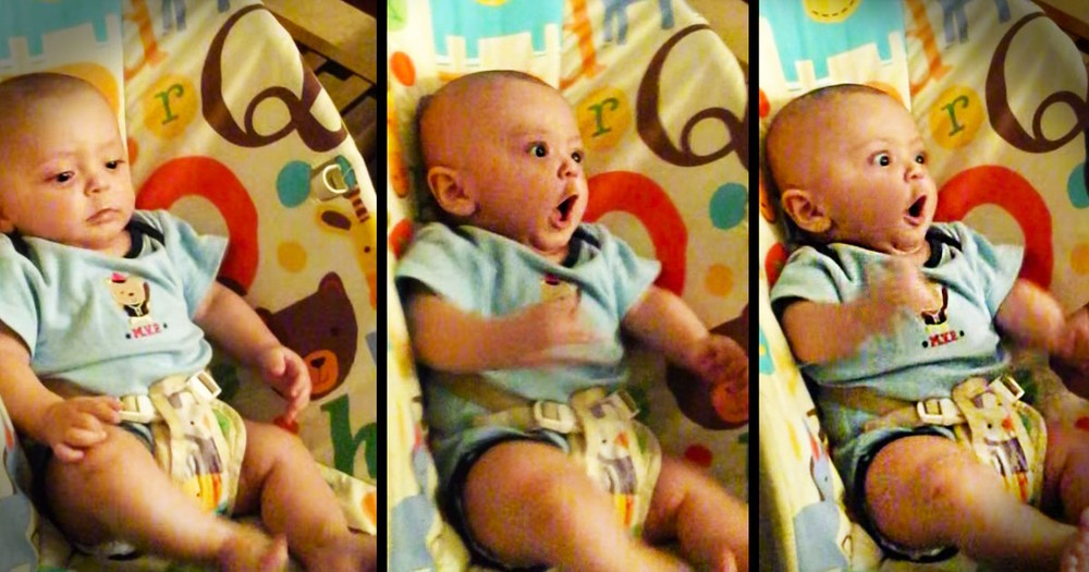 Apparently, This Remote Control Has A Happy Button. And It's Working Overtime For This Baby--LOL!
