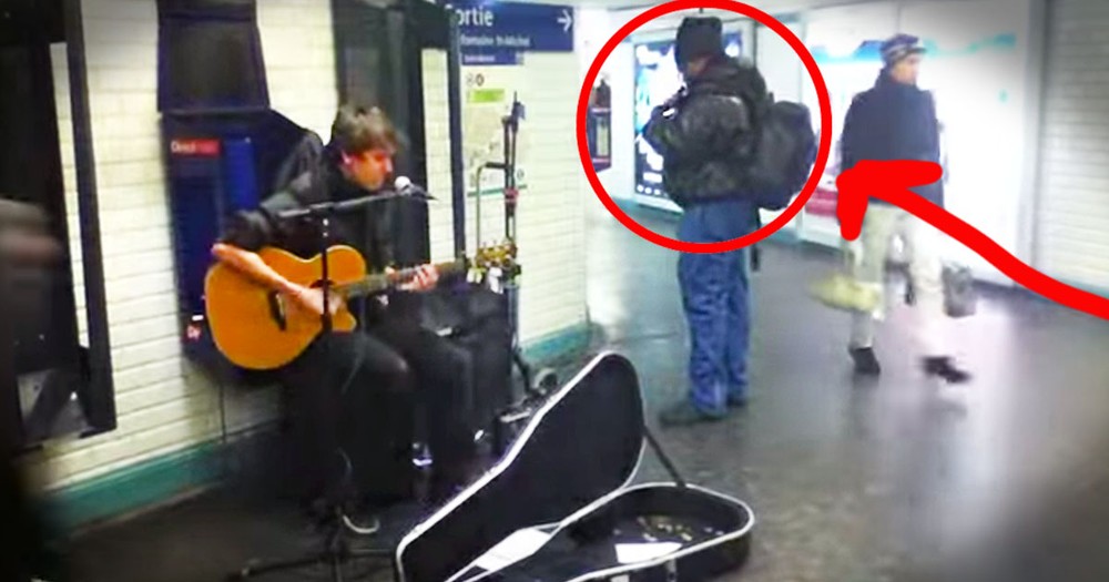 At First I Didn't Know What This Stranger Was Hiding In His Backpack. But His Surprise At :26 - WHOA