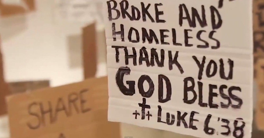 This Man Took Signs From The Homeless. And What He Did With Them SHOCKED People.