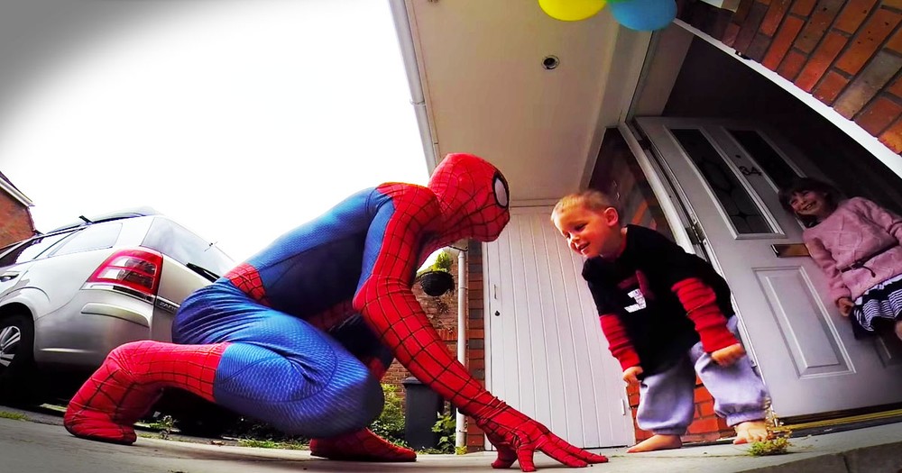 Dad Dresses Up Like Spiderman For His Son's Last Birthday