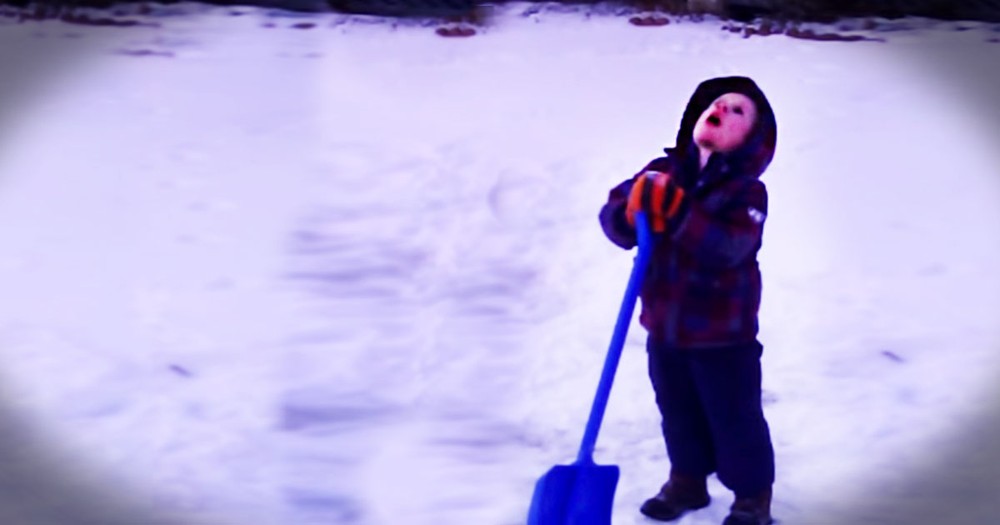 After 10 Minutes of Shoveling Snow, This Little Boy Had Enough - So Funny