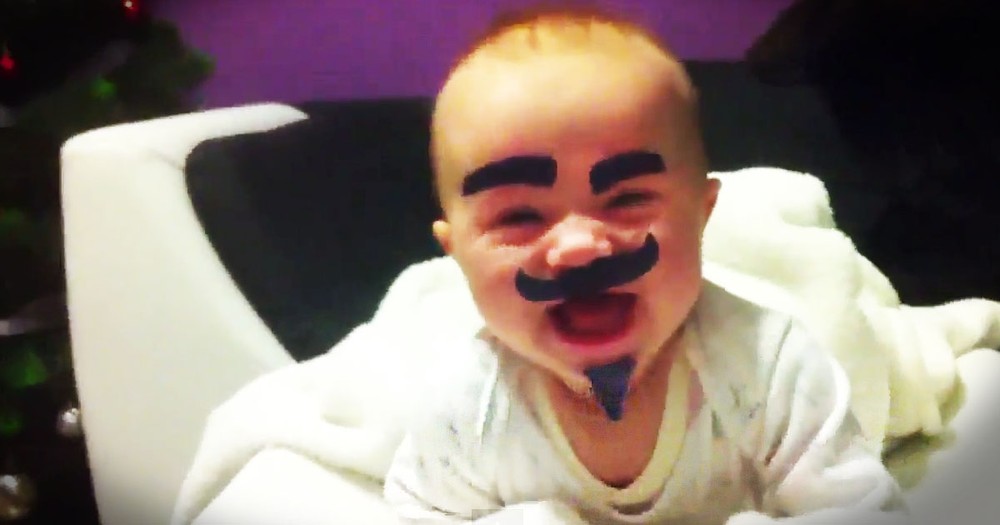 Funny Dad Gives His Baby A Makeover 