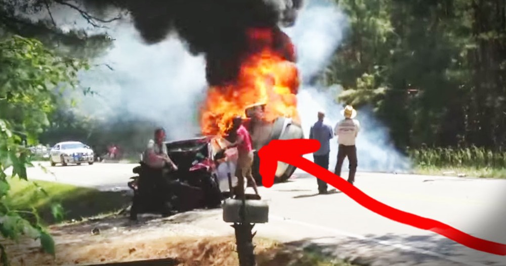 Soldier Used His Army Training To Save Couple From Burning Car!