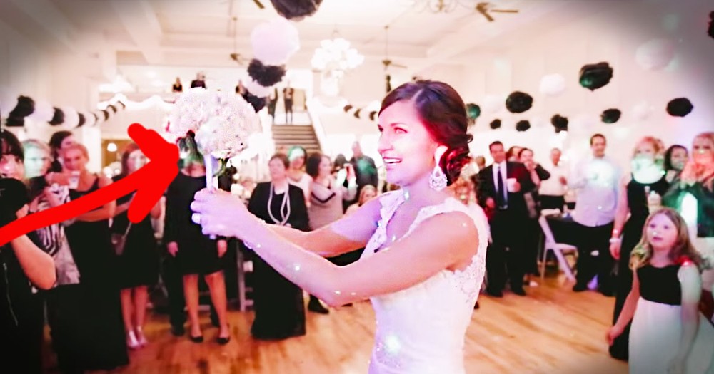 This Bride Stopped The Bouquet Toss. All For The Cutest Proposal Ever!