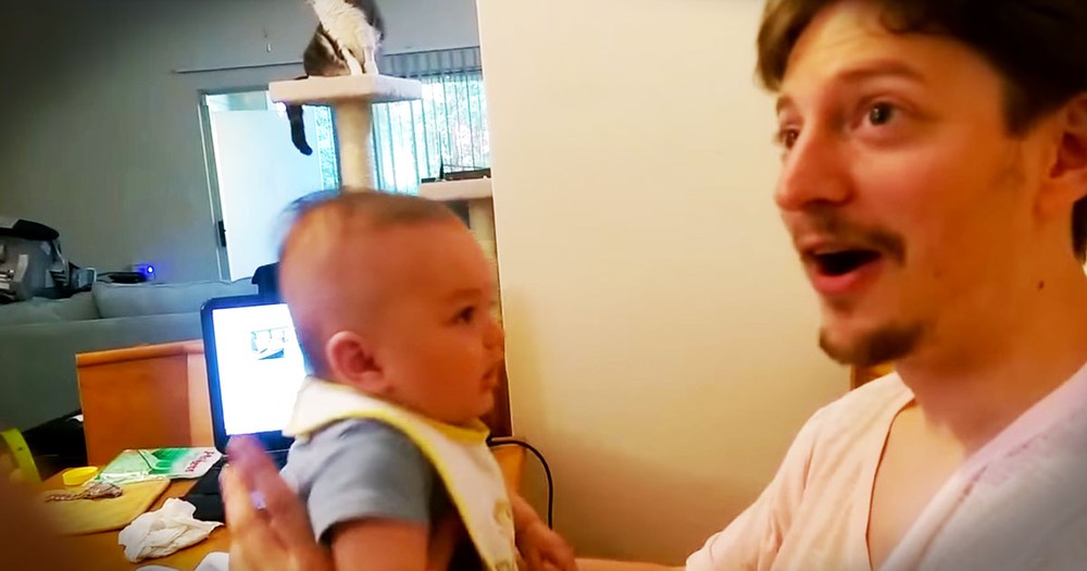 If This 3-Month-Old Baby Doesn't Melt Your Heart, His Dad's Reaction Will!
