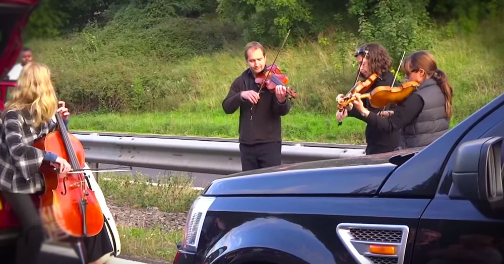 String Quartet Puts The 'Jam' In Traffic Jam