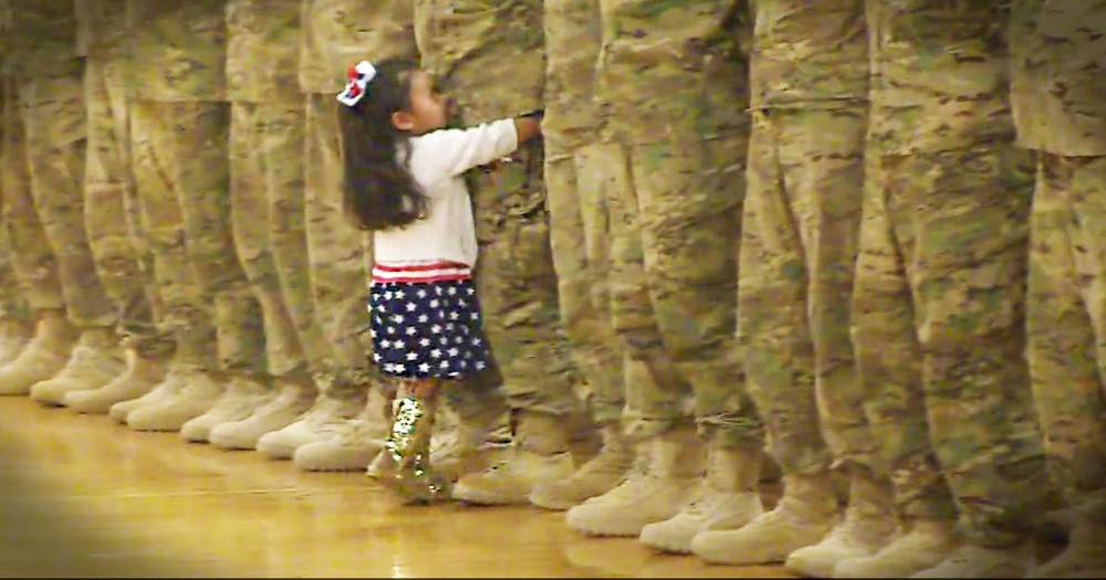 Little Girl Ignores Military Protocol For The BEST Reason 