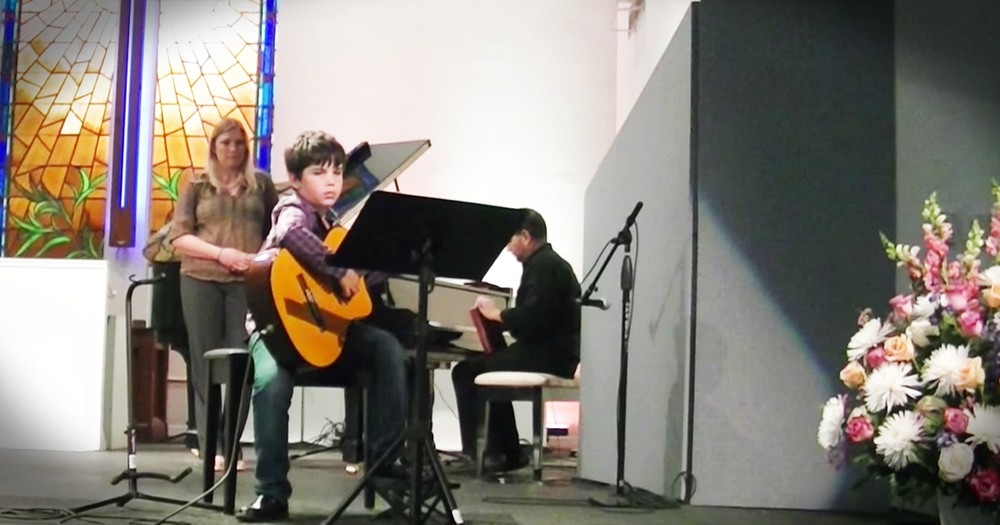 9-Year-Old Plays Hymn At Nana's Memorial