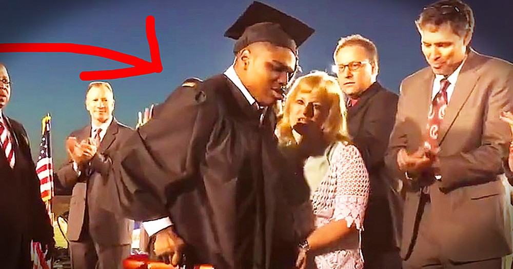 Boy Walks For The First Time At Graduation