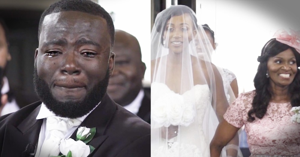 Groom's Tearful Reaction To His Bride Is Beautifully Honest
