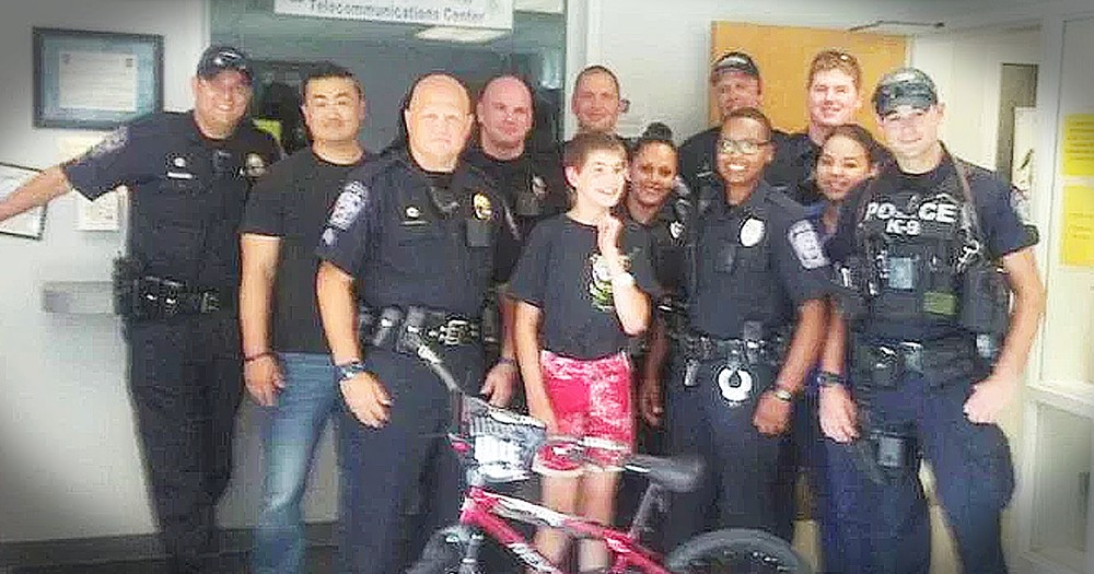 Police Department Surprises Boy With Autism With A New Bike After His Was Stolen