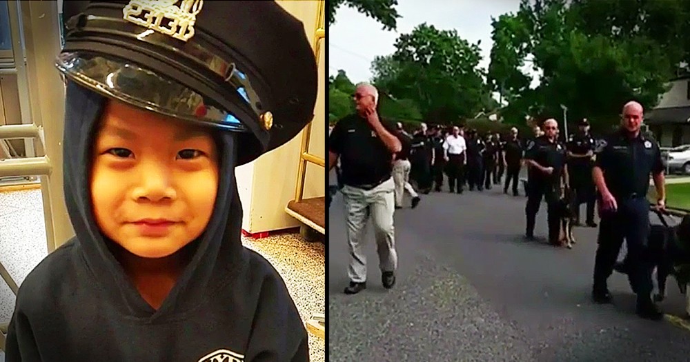 Police Officers Surprise Terminally Ill Boy Who Wants To Become A Cop