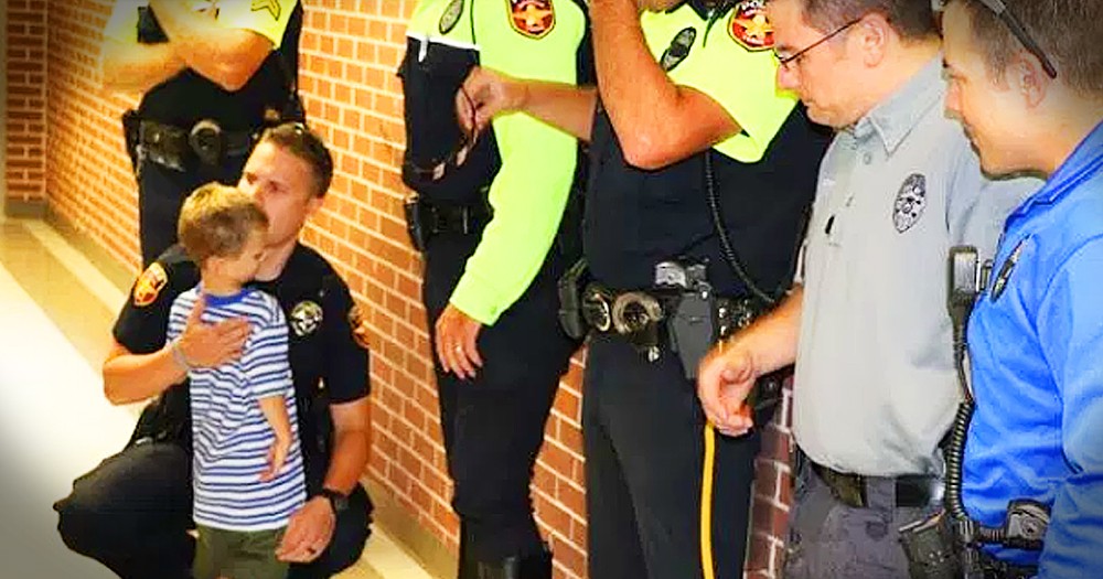 Police Officers Stand In For Fallen Officer On His 4-Year-Old Son's First Day Of School