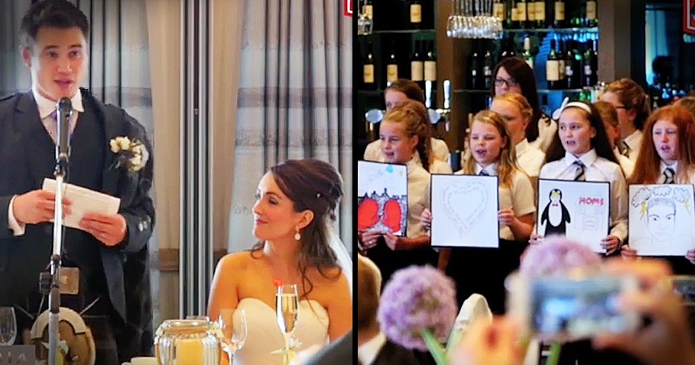 Groom Who Can't Sing Has His Elementary Students Serenade His New Bride 