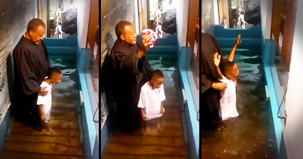 Excited 6-Year-Old 'Helps' The Pastor Baptize Him
