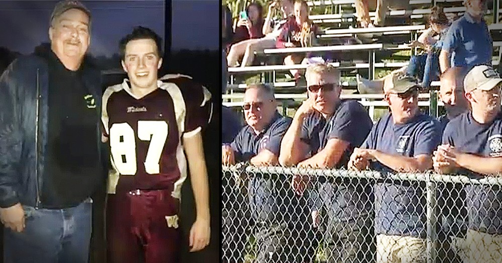 Firefighters Surprise Son Of A Fallen Brother At His First Football Game