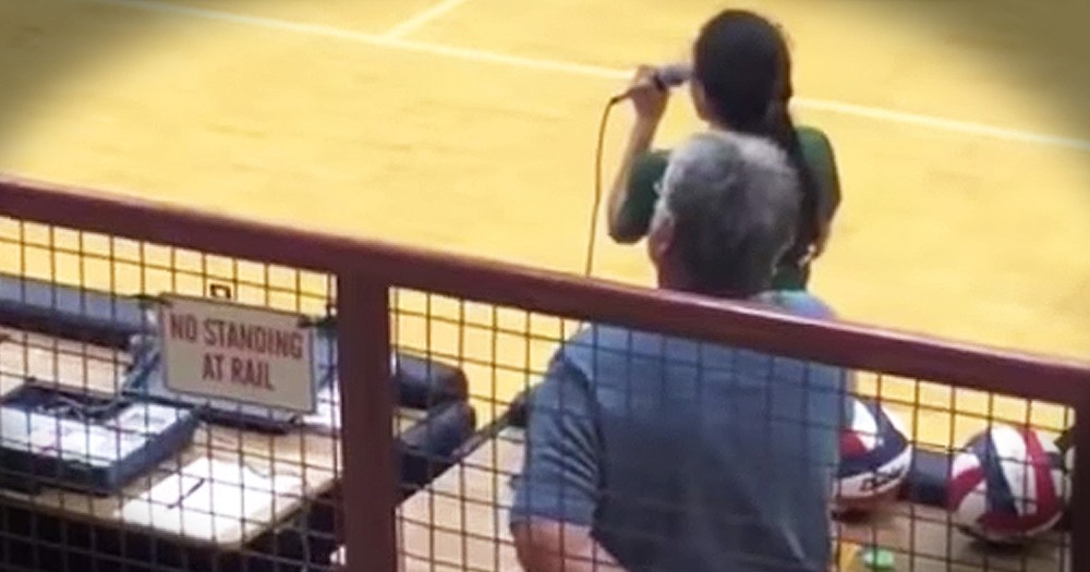 Volleyball Player Sings 'The National Anthem' A Cappella When CD Player Breaks