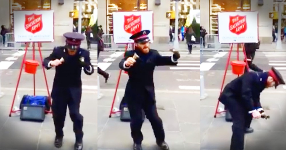 Dancing Salvation Army Bell Ringer Is Spreading Joy