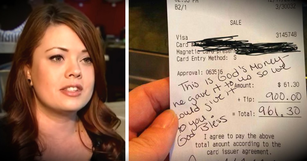 Pregnant Waitress Cries When She Sees $900 Tip Left By Customer