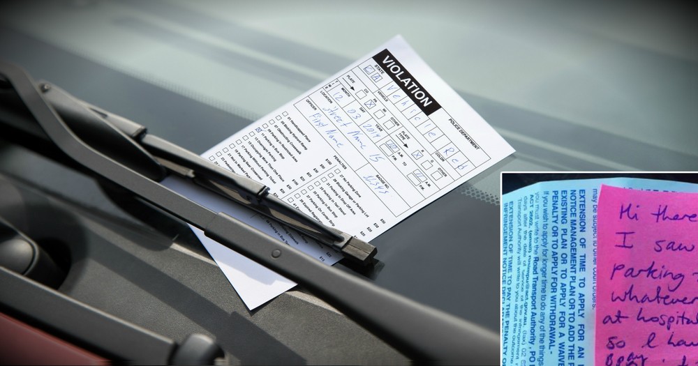 Tired Mom Leaving Hospital Finds Parking Ticket & Note From Stranger